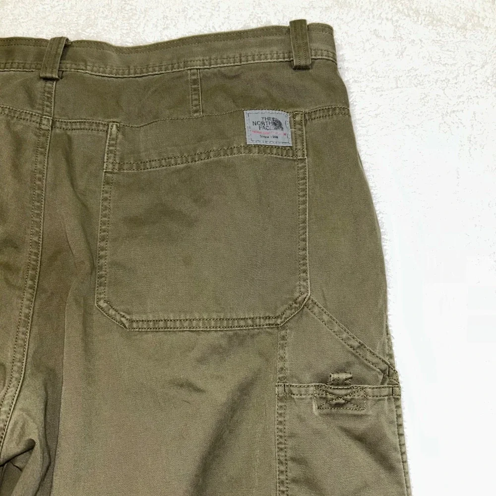 The North Face Carpenter Pants Mens 38 Green Cotton Canvas Utility Work Trousers